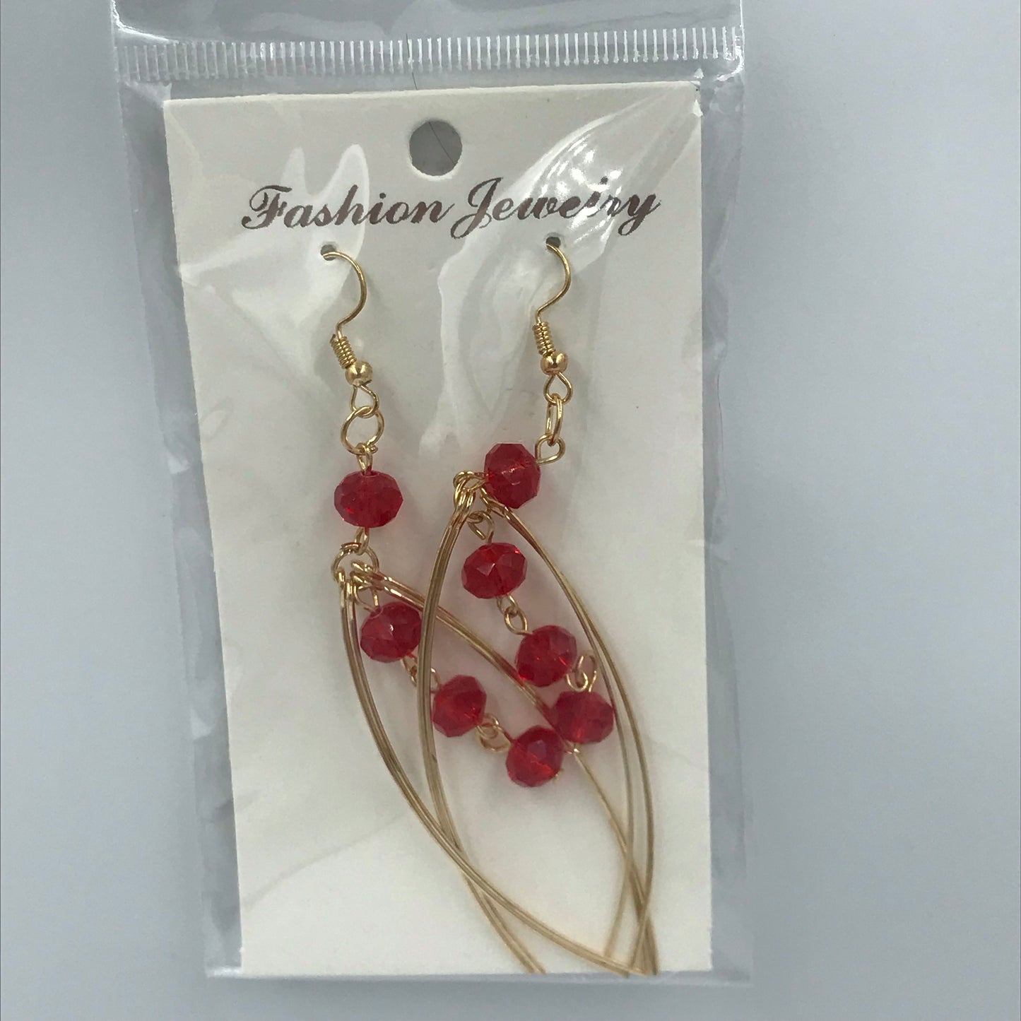 Boucles d'oreilles pendantes perles de verres facettées