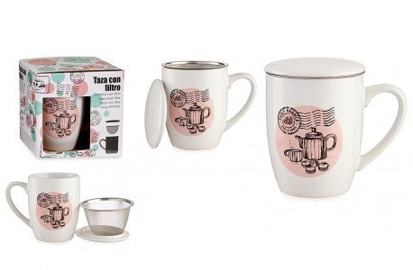 Set tasse porcelaine city tea + couvercle