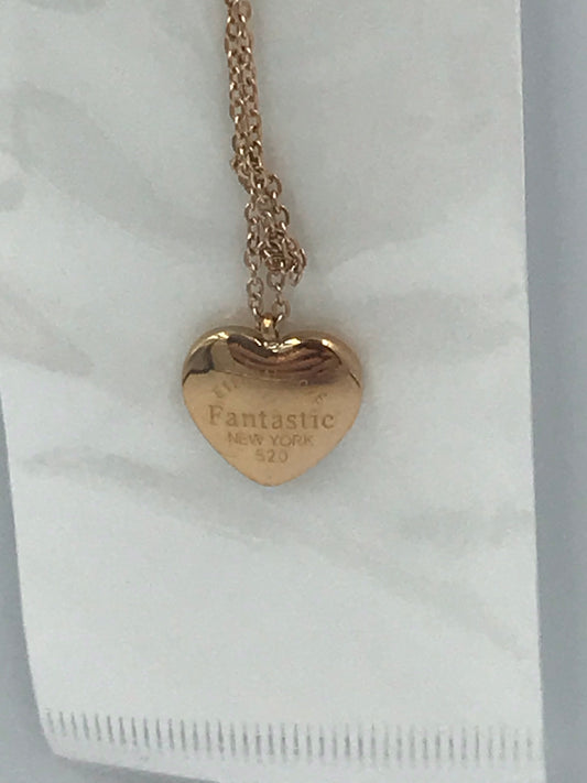 Collier doré pendentif coeur avec inscription " Eternel Love"