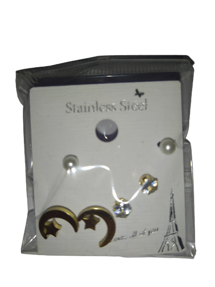 Boucles d'oreilles lune 316L